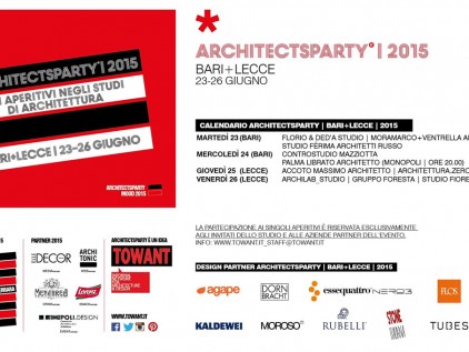 ArchitectsParty BARI + LECCE 2015 Gli aperitivi negli studi di architettura d'Italia