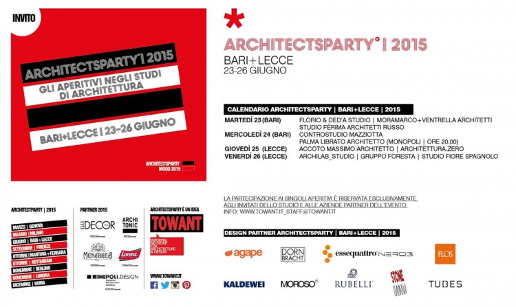 ArchitectsParty BARI + LECCE 2015 Gli aperitivi negli studi di architettura d'Italia